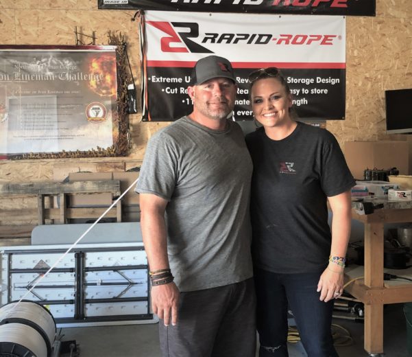 Chris and Jeannie in their new Rapid Rope Production Facility